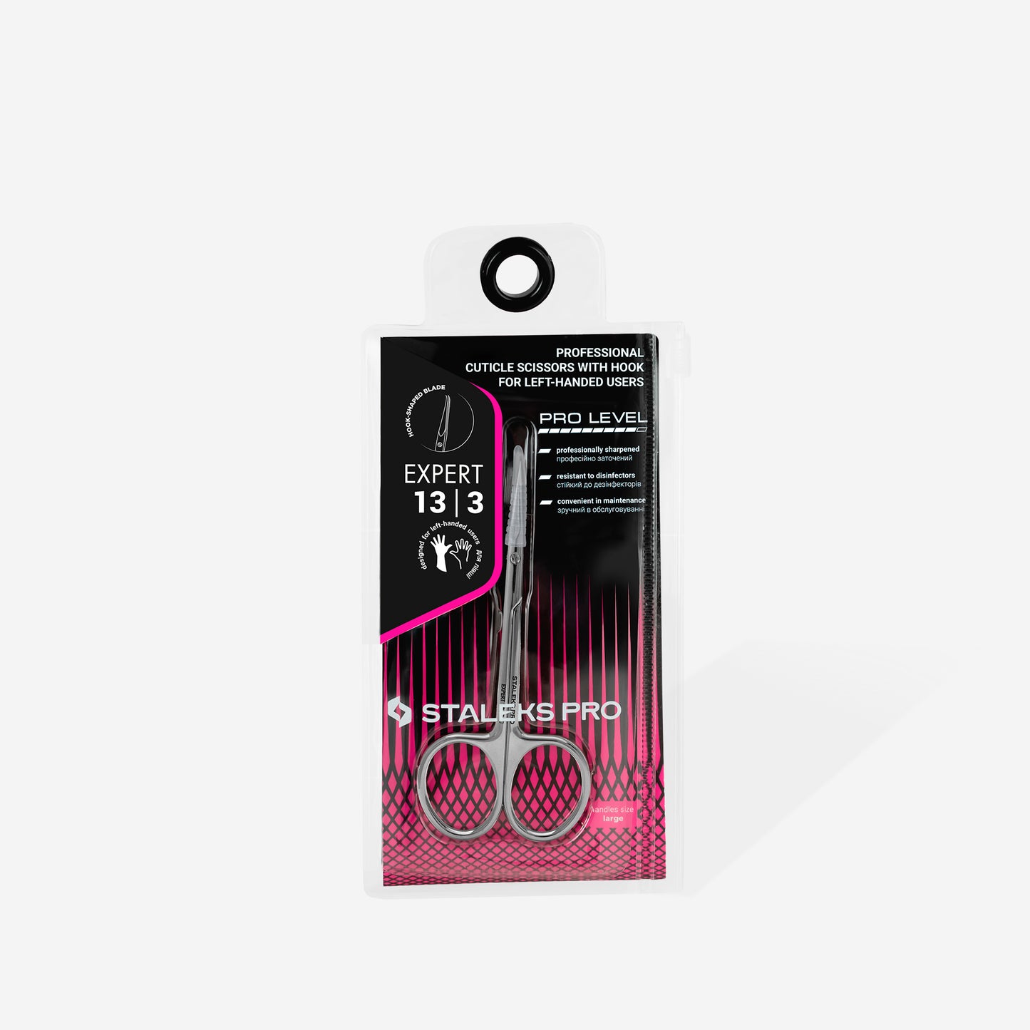 Staleks- Professional cuticle scissors with hook for left-handed users EXPERT 13 TYPE 3