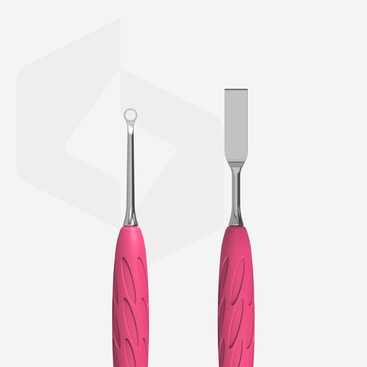 Staleks- Manicure pusher Gummy with silicone handle UNIQ 11 TYPE 1 (straight flat and loop pusher)