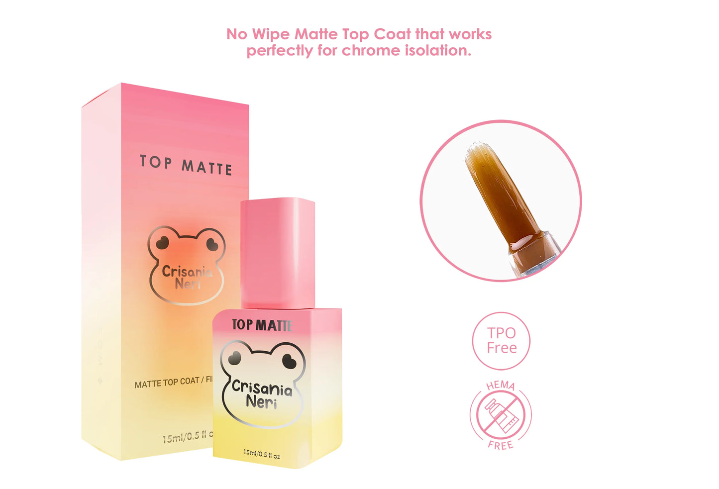 Top Matte – Non-Wipe Matte Top Coat for Chrome Isolation – 15 ml (Made in Japan)