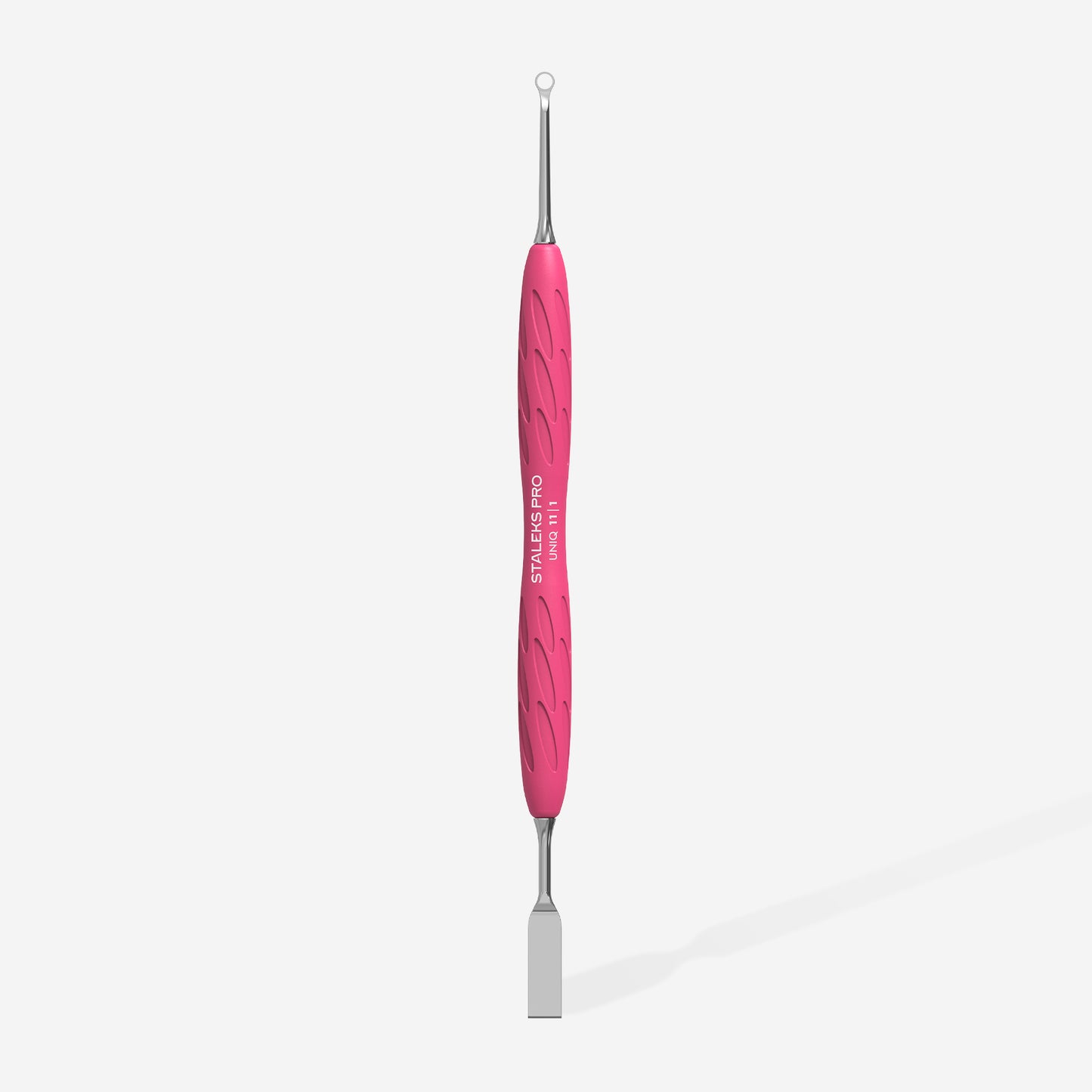 Staleks- Manicure pusher Gummy with silicone handle UNIQ 11 TYPE 1 (straight flat and loop pusher)